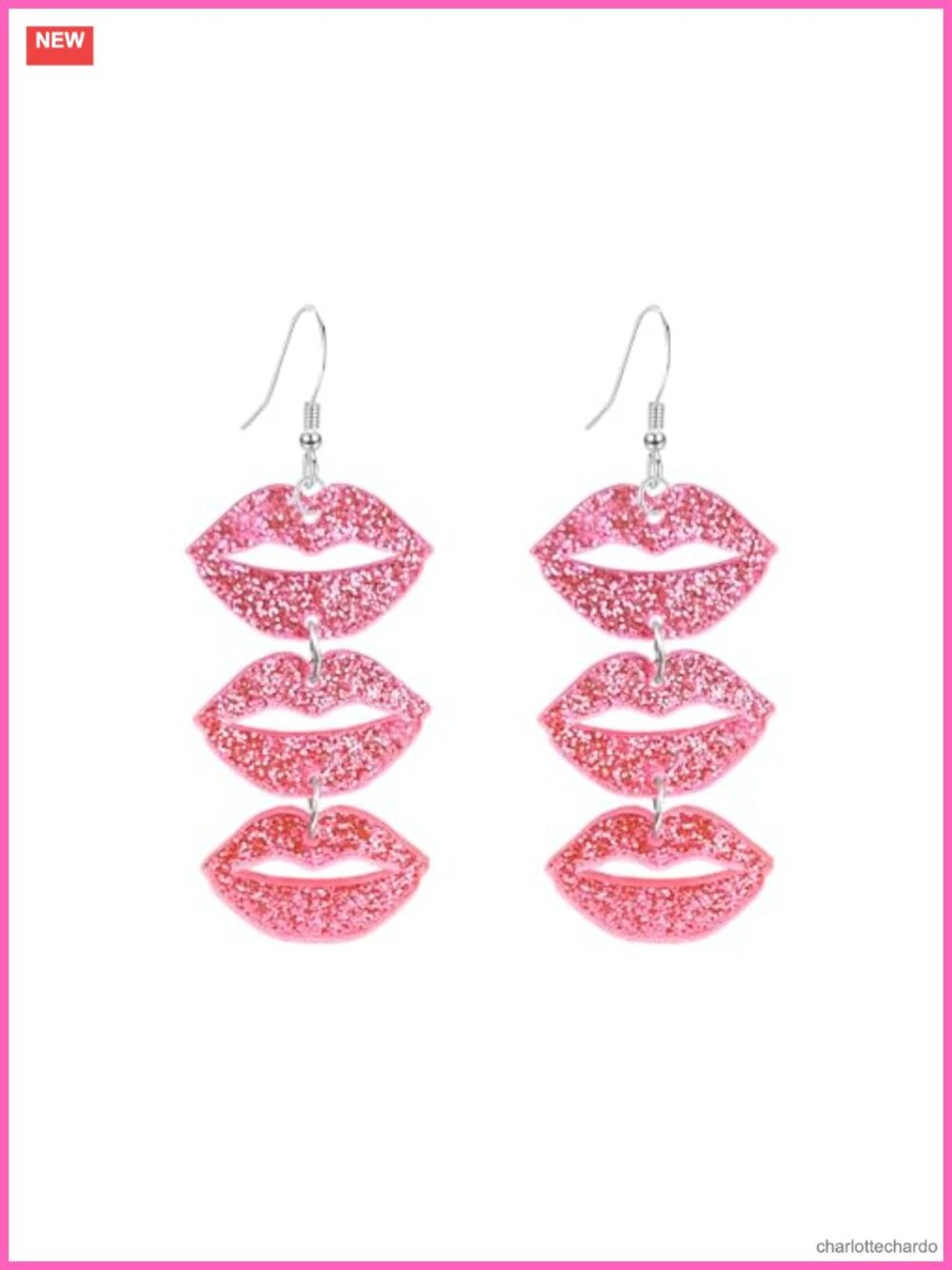 Acrylic Lips Drop Dangle Earrings Lightweight Statement Party Jewelry